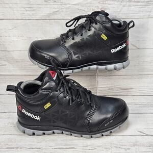 Reebok Work Boots Sublite Alloy Toe Mid MT 75 Slip Resistant Size M-6.5 W-8.5